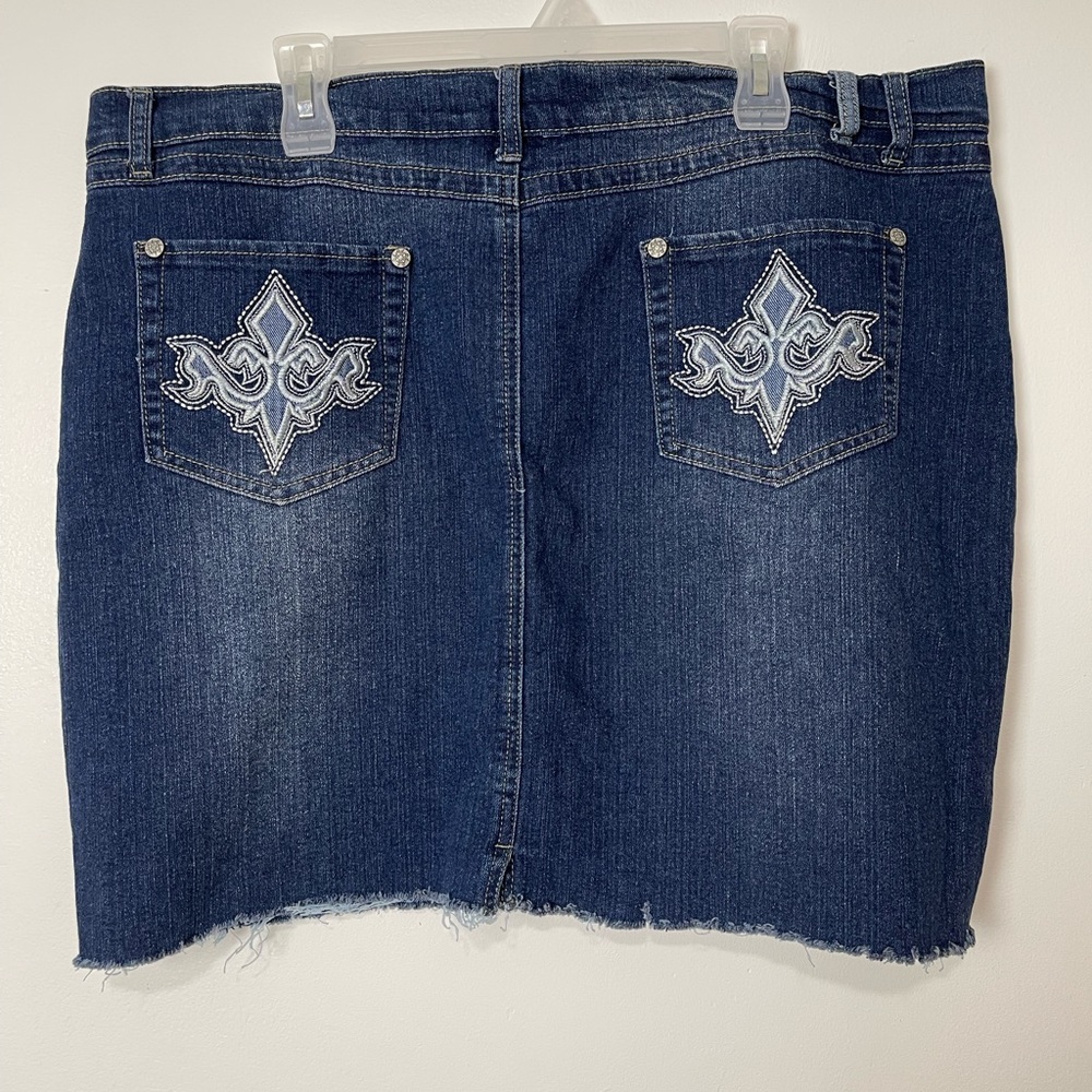 Nofuse Womens Jean Skirt Raw Hem Pluse Size 22